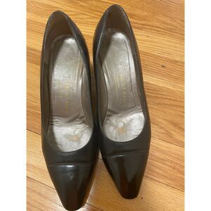 Bruno‎ Magli Vintage Black Leather Pumps Made in Bologna Italy Italian Luxury